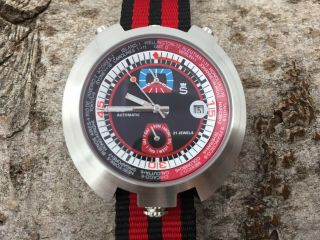 Sorna Bullhead Nos - Style Automatic Watch Black Version Unworn Textile Strap