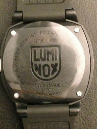 $395 Luminox Navy Seal Sentry Black/red Silicone Band Swiss Watch Xl.  0215.  Sl
