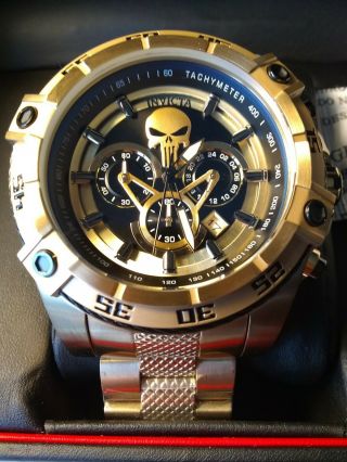 Invicta Marvel Punisher Mens 52mm Limited Edition Gold Chronograph Watch 26865 2