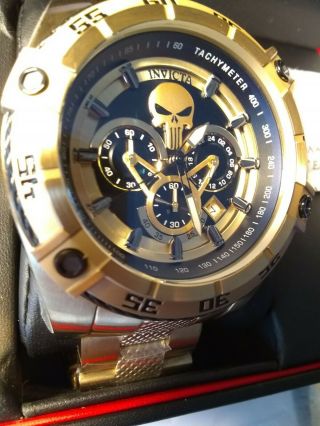 Invicta Marvel Punisher Mens 52mm Limited Edition Gold Chronograph Watch 26865 3