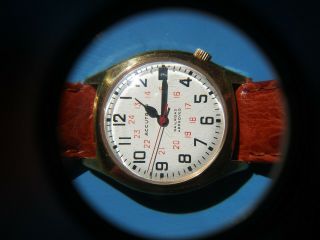 1974 Bulova Accutron Railroad Approved Mens Gold Filled Wristwatch