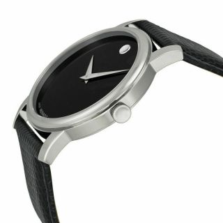 Movado 2100002 Museum Black Leather Analog Quartz Men ' s Watch 2