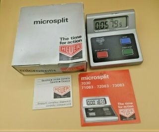 Heuer Microsplit Timer 73083 With Box,  Instructions