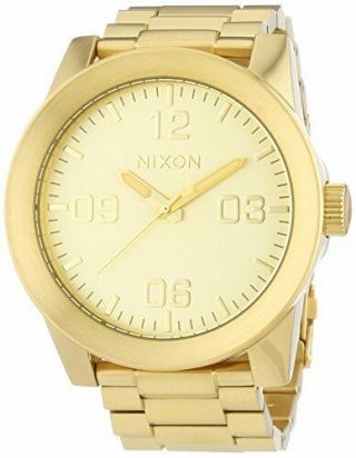 Nixon Corporal Champagne Dial Gold Stainless Steel Mens Watch A346 - 502