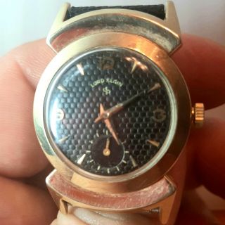 Lord Elgin Black Knight 14k Gold Filled 21 Jewel Mens Dress Wristwatch Runs