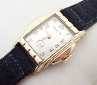 Vintage Mens Art Deco Swiss Bulova 17 Jewel Wristwatch Watch