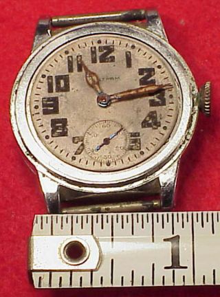 Vintage 9 Jewel Premier Ord 19717 Waltham 6/0 Size Wwii Military Wristwatch 1942