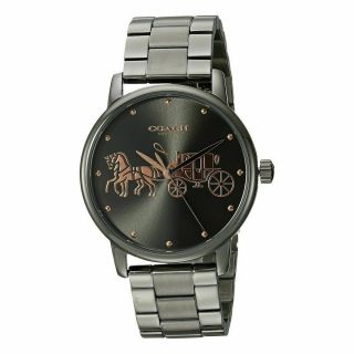 Coach 14502924 Grand Grey Stainless Steel Rose Gold Women 