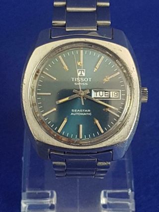 Collectors Vint 1980s Tissot Automatic Seastar Day & Date Feature Wristwatch