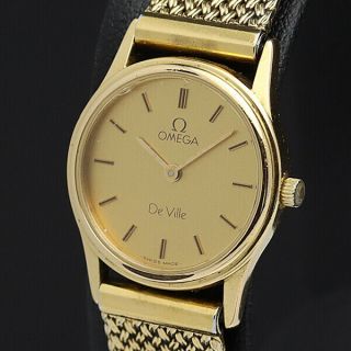 Omega Watch De Ville Quartz 18k Gold Plated Women 