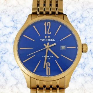 Gents Tw Steel Rose Gold Slim Line Blue Dial Watch Tw1309,  Rrp £350