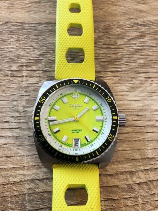 Zodiac Sea Dragon Swiss Quartz Watch With Green Band