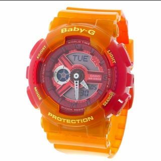 Casio Baby - G Ba - 110jm - 4a Orange Semi - Transparent Strap Watch Ba110jm - 4a