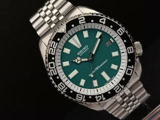 Seiko Diver 7002 - 7001 Stunning Green Dial Mod Automatic Mens Watch 310274