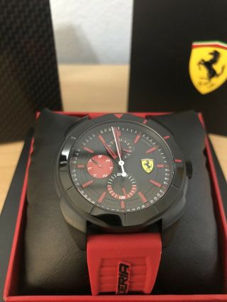 Men 44mm Scuderia Ferrari Watch,  Black/red,  0830576,  W/tags And Box,  Not Worn