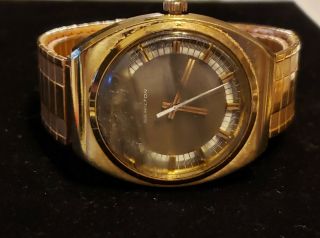Gold Hamilton Mens Automatic Watch C.  1970s Cal 688 17 Jewel