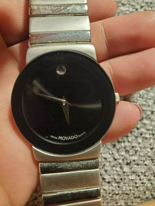 Movado Water Resistant Wrist Watch For Men.  All Stainless Steel.