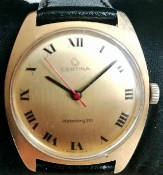 Vintage Watch Certina Waterking 210 Swiss Gold Plated Au20