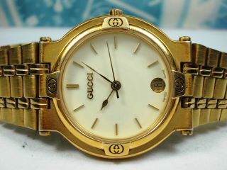 Gucci Date Plated Quartz Midsize Watch Model 9000m