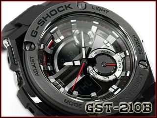 Casio G - Shock 200m Alarm World Time Stop Watch Analog Digital Watch Gst210b - 1a