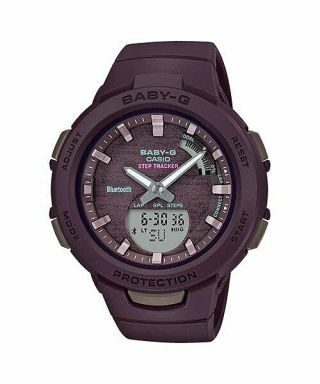 Baby - G G - Squad Bluetooth® Brown Resin Band Watch Bsab100ac - 5a Bsa - B100ac - 5a