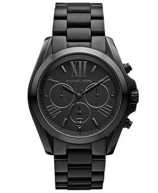 Michael Kors Mk5550 Bradshaw Black Chronograph Dial With Black Ion - Plated Watch