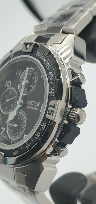 Expander 202 Chrono 12 Hours Sector Watch Men ' s On A Bracelet And A Black Dial 3
