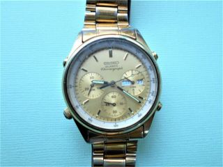 Seiko Quartz 7a38 - 7060 Chronograph Watch Non Runner Spares