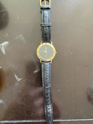Vintage Gucci 3000m 18k Gold Plated Unisex Watch Roman Numeral Bezel