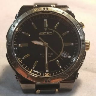 Seiko Kinetic 5m62 - 0bj0 Power Reserve Indicator Wrist Watch Capacitor