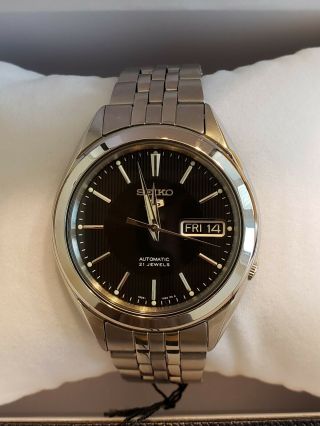 Seiko 5 Snkl23 Automatic 21 Jewels Black Dial Stainless Steel Men Watch