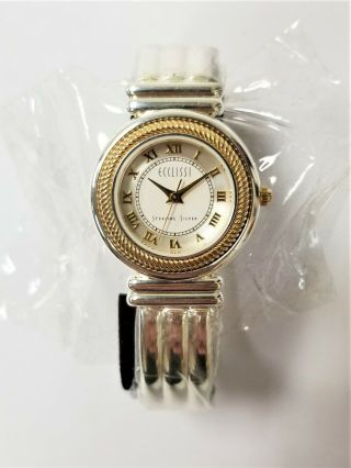 Vintage Ecclissi Solid 925 Sterling Silver Quartz Ladies Wrist Watch 3010