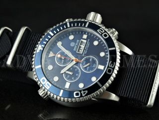 Deep Blue 44mm Dark Blue Dial & Bezel Master 1000 Sapphire Watch W Extra Strap