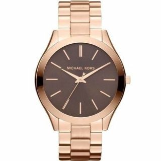 Michael Kors Slim Runway Mk3181 Rose Gold Tone Unisex Wrist Watch
