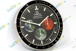 Omega Speedmaster Professional Wall Cl0ck 34 Cm Quartz From The Moon To Mars