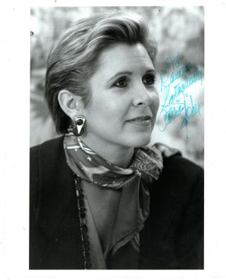 American Actress In Iconic Film & Author Carrie Fisher,  Signed Vintage Photo