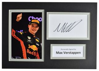 Max Verstappen Signed Autograph A4 Photo Display Formula 1 Red Bull Aftal