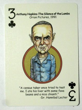 Anthony Hopkins Silence Of The Lambs Single Swap Playing Card - 1 Card