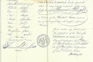 1850 United States Secretary Of State John M Clayton Autograph Partial Passport