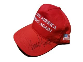 Donald Trump Autograph - Hand Signed Maga Hat Make America Great Again Red