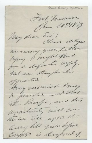 1879 Emory Upton Autograph Letter Civil War Brigadier General [fp.  34]