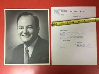 Hubert H.  Humphrey - Signed Photo & Typed Letter Feb.  4,  1960 - Vice President