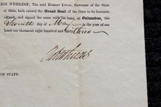 Signed - Robert Lucas - 9th Governor of Ohio & 1st Governor of Iowa Territory 2