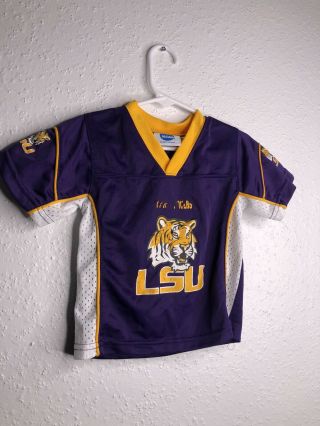 Vintage Lsu Tigers Football Youth Jersey Child Youth 12 Month Purple Ncaa