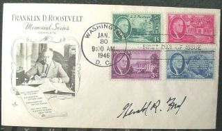 Gerald R.  Ford Hand Signed Sc.  930 - 933 In Honor Of Fdr Complete Set Of Four A/c