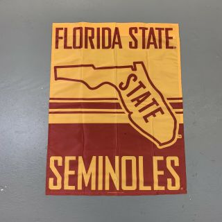 Vintage Florida State University Banner Fsu Flag Tapestry 80s 90s Ncaa Football