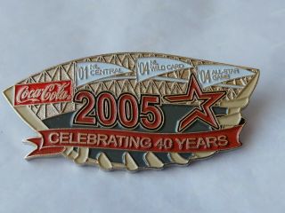 Houston Astros Pin 2005 Celebrating 40 Years Coca Cola Sponsor Minute Maid Park