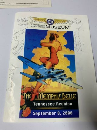 Memphis Belle Signed Crew Reunion Program Plus Bonus Tuskegee Airman Signed Rare