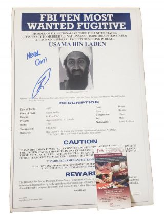 Fbi Most Wanted Usama Bin Laden Signed By Robert O 