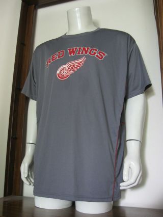 2xl Men Nhl Detroit Red Wings Athletic T - Shirt Gray Red 100 Polyester